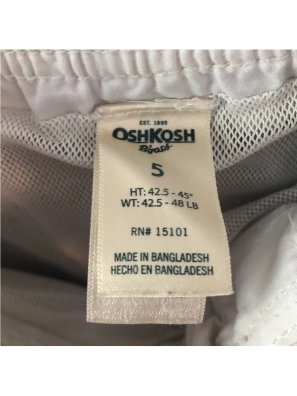 OshKosh B’gosh Boys Navy Shark Swim Trunks Size 5